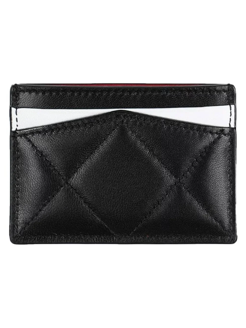 Alexander Mcqueen Quilted Leather Skull Logo Card Holder Case